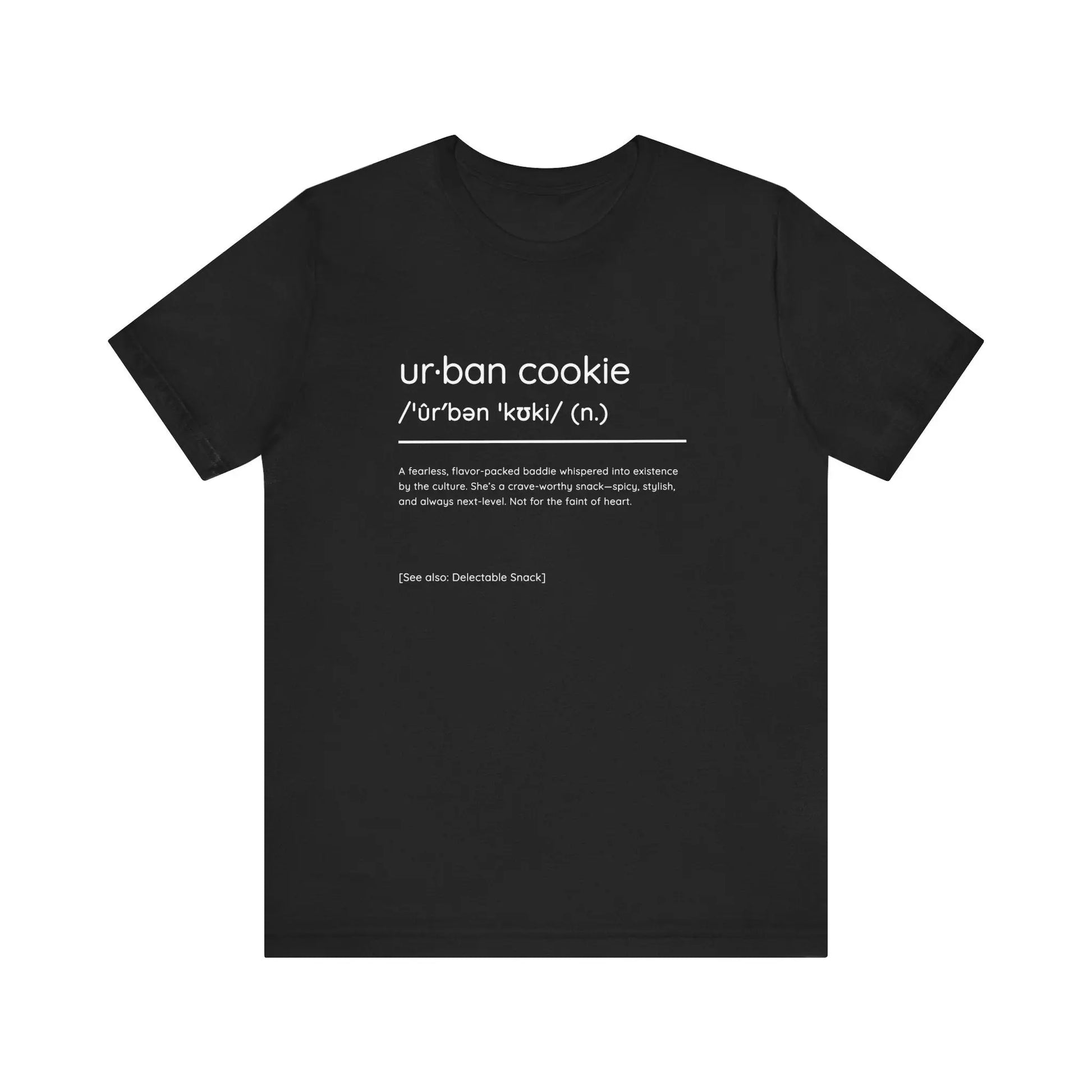 Black Definition Tee by Urban Cookie featuring a dictionary-style “urban cookie” print – a streetwear graphic t-shirt.