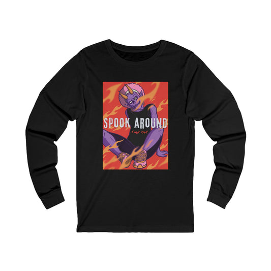 Spook Around Long Sleeve | Cute Monster & Flame Design