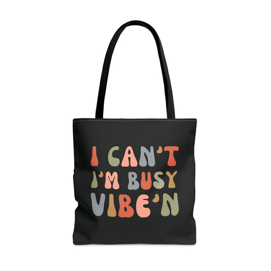 Front view of Urban cookie black Vibe'n Tote on a white background.